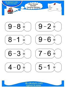 Çocuklar İçin toplam işlemi yaprak testleri 
